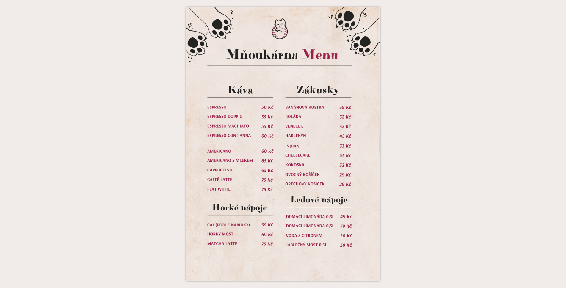 Mnoukarna.cz - Menu